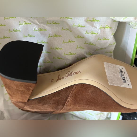 Sam Edelman Suede Booties Nut Brown Women's Size 8.5M New in Box - Picture 4 of 8